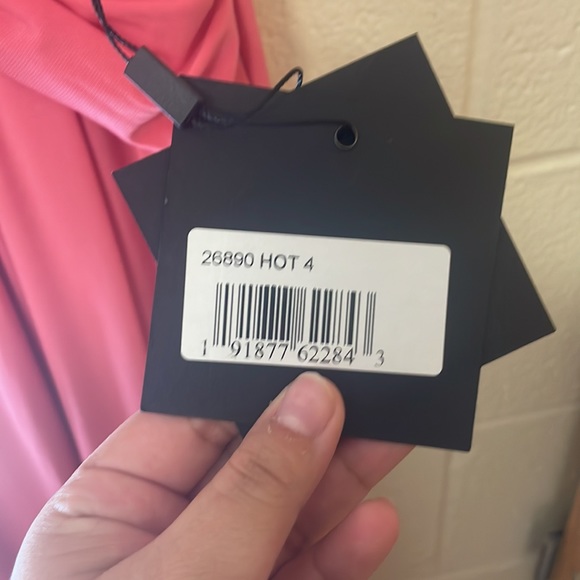 NWT IEENA FOR MAC DUGGAL 26890 DRAPED SIDE KNOT JERSEY GOWN W/ RHINESTONE RING - Picture 8 of 10